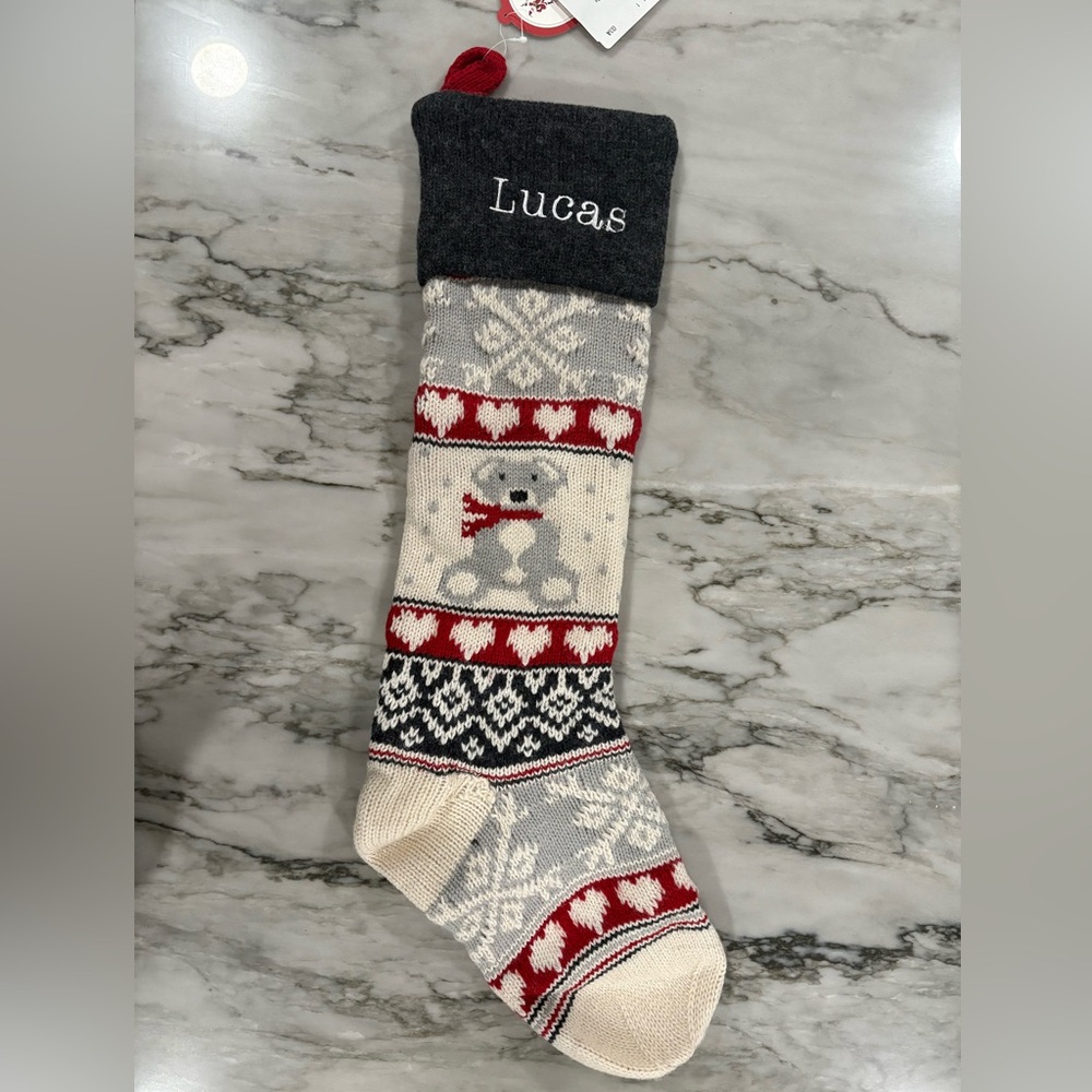 Pottery Barn Natural Fair Isle Stocking